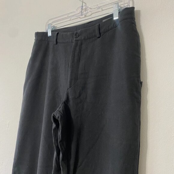 John Varvatos Made in Italy 100% Wool Pants Flap Back Pockets Off Black Size 50 - Picture 5 of 9